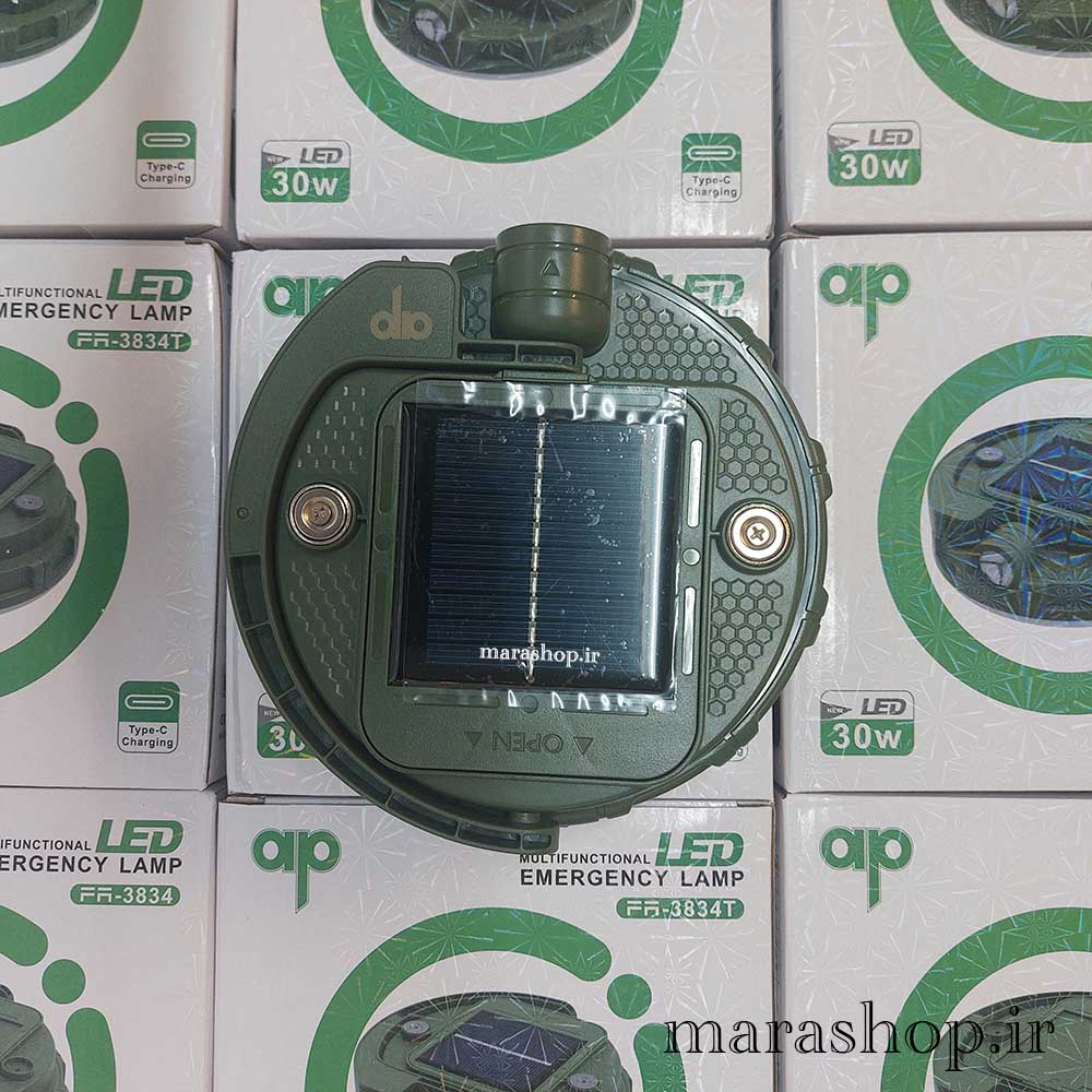 چراغ کمپینگ حرفه ای مدل FA-3834T چراغ شارژی خورشیدی حرفه ای